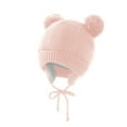thumbnail image 3 of Taybagh Toddlers Hats Winter Toddler Girl Hat Knitted Double Wool Earmuffs Hat with Adjustable Rope, 3 of 3