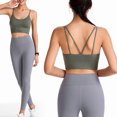 thumbnail image 5 of Ropa interior deportiva para niñas, sexy, con espalda inclinada, almohadilla de soporte medio, ropa interior de yoga con cordones y copas desmontables, 5 of 5