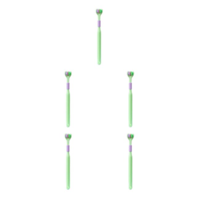 relayinert Macaron Color Toothbrush Vibrant And Stylish Plastic Three Head Toothbrush For Cleaning 418 Pearl Green Ad 5Set