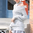 thumbnail image 3 of JINMGG 2026 Fall Winter Plus Size Sweaters for Women,Women Fashion Strapless Pullover Solid Color Long Sleeves Sweater Tops, 3 of 8