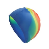 Unique Bargains 1 Pc Waterproof Flat Swimming Cap Orange Yellow