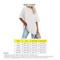 thumbnail image 4 of Camiseta holgada de manga corta para mujer, camiseta de manga corta con cuello redondo y hombros caídos de Color puro para uso diario blanco XXL, 4 of 4