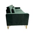 thumbnail image 6 of FX-P18-RG2(SOFA) Luxury Emerald Green Velvet Sofa with Gold Accents - Modern 3-Seat Couch with Plush Cushions, Perfect for Living Room and Office Decor, 6 of 16