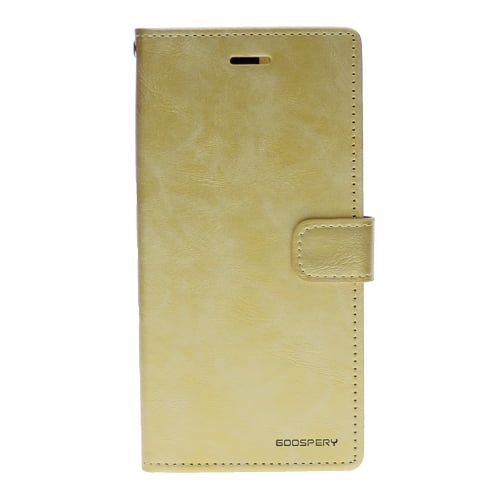 TopSave Goospery Blue Moon w/Magnet Clip Leather Wallet Folio Flip Stand Case for Google Pixel 3, Gold
