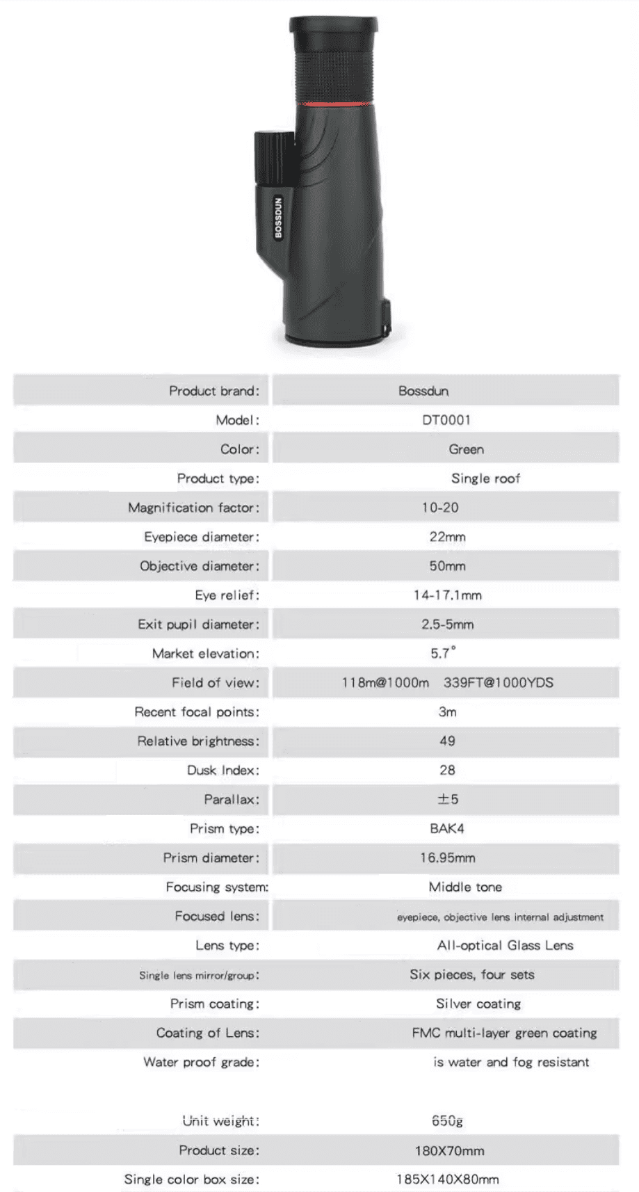 10-20x50 Zoom HD Telescope Monocular Camping Powerful Long distance With Tripod Phone Clip For Watching Bird Hunting Binoculars