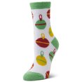 thumbnail image 5 of Airplus Aloe Infused Spa Crew Socks, Frozen Blue Tossed Ornaments, Women's Size 5-10, 5 of 6