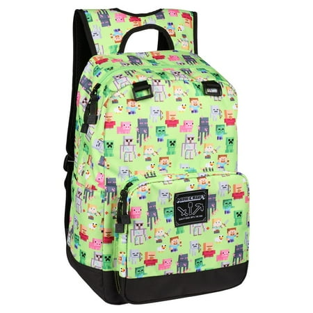 JINX Minecraft Overworld Sprites Kids Backpack (Green, 17