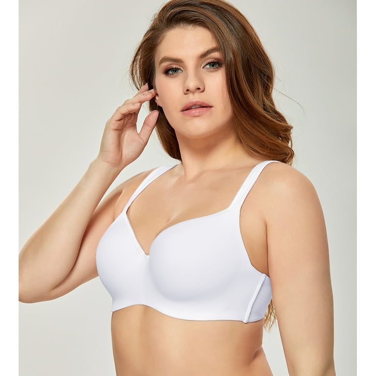 Delimira Women's Underwire Balconette Bra Plus Size Seamless Full