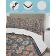 thumbnail image 4 of Blue Twin XL Size Down Alternative Comforter, Lightweight Comforter Quilt Bedding Set with Pillow Shams Ethnic Modern Geometric Abstract Art All Seasons Bed Comforter Duvet Insert 68"x98", 4 of 7