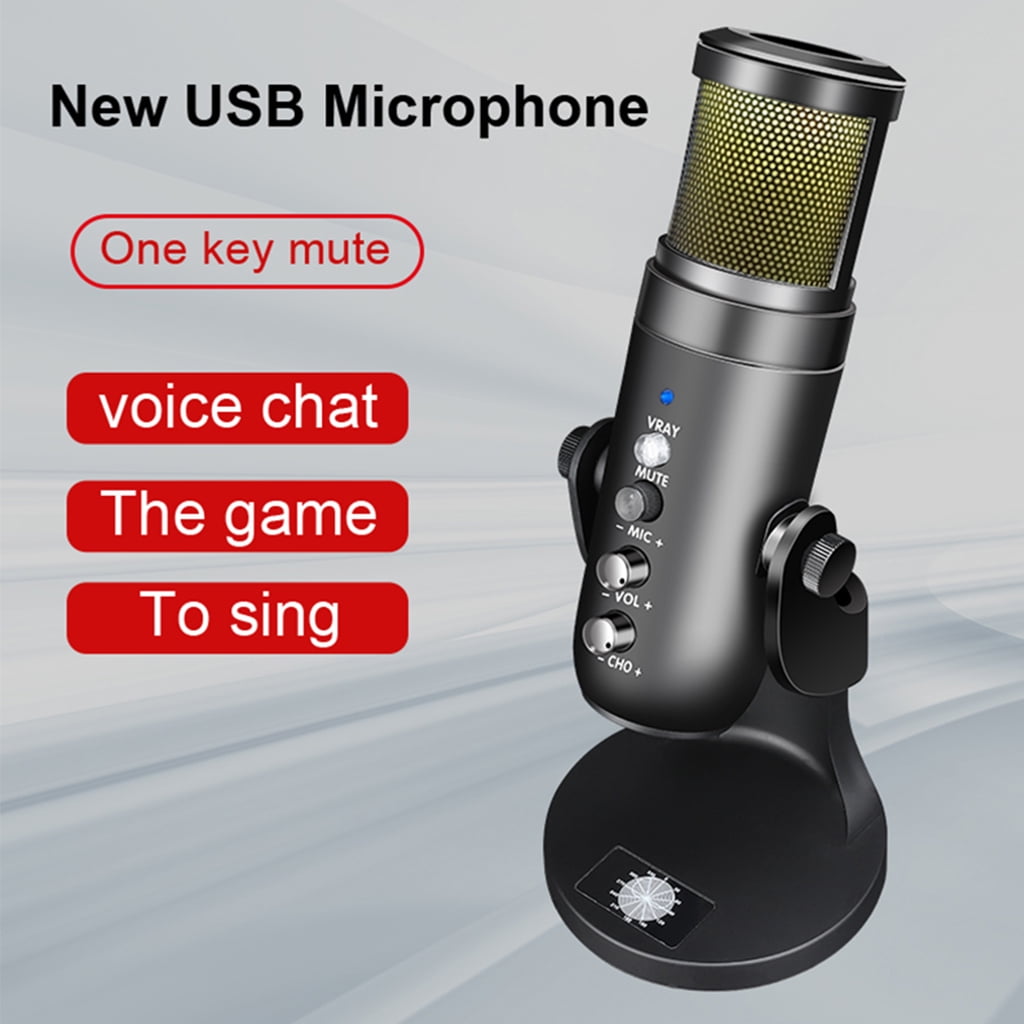 TINYSOME RGB Colorful USB Condenser Microphone Multipurpose Condenser Microphe Type-C for Recording PC Computer Chat Singing