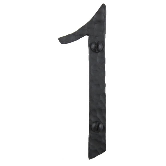 Numéro d'Adresse en Fer Forgé Martelé Rustique Espagnol 4 Pouces 1 (Noir)