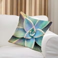 thumbnail image 2 of Outdoor Tropical Succulent Decorative Pillow Cover Cases Summer Home Decor Cotton Linen Throws Pillows Cushion Cover Green Plant for Sofa Couch Bed Car Pillowcase 20x20 Inch(Succulent), 2 of 6