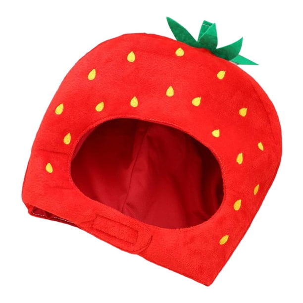 Sombrero de Felpa, Novedad Divertida, Sombrero de Fresa, Accesorios para Fotos, Sombrero, Cosplay de Halloween, Vestido Elegante, rojo SM SunniMix Sombreros de felpa