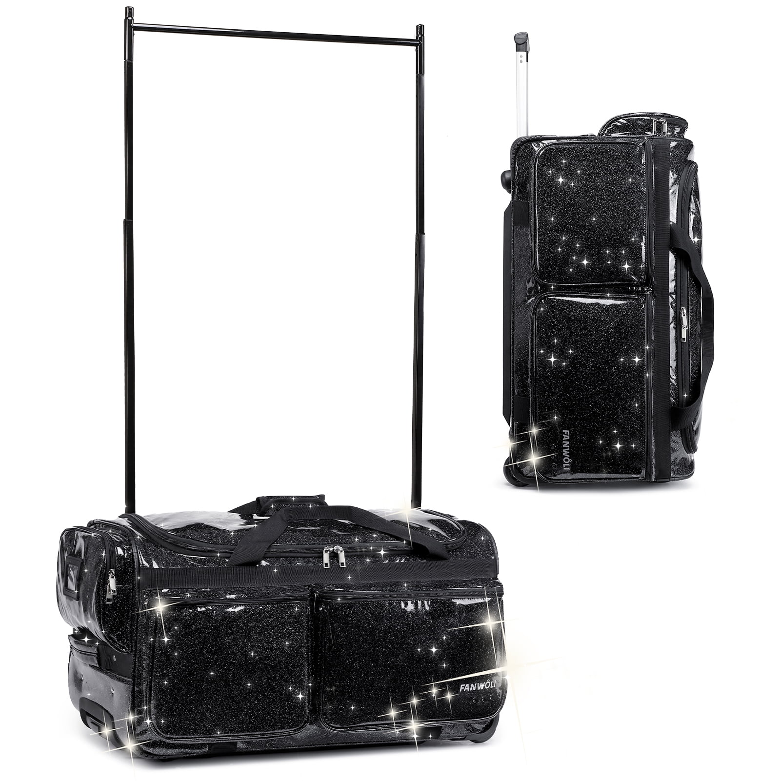 Dance Duffle Bag With Garment Rack Glitter Dance Competition Bag