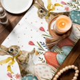 thumbnail image 2 of Easter Bunny Eggs Cotton Linen Table Runner for Dining Kitchen, Spring Tulip Daisy Flowers Leaves Country Wedding Outdoor Party Tablerunners, Dresser Scarf Coffee Tablecloth Runners 13x72 Inches, 2 of 9