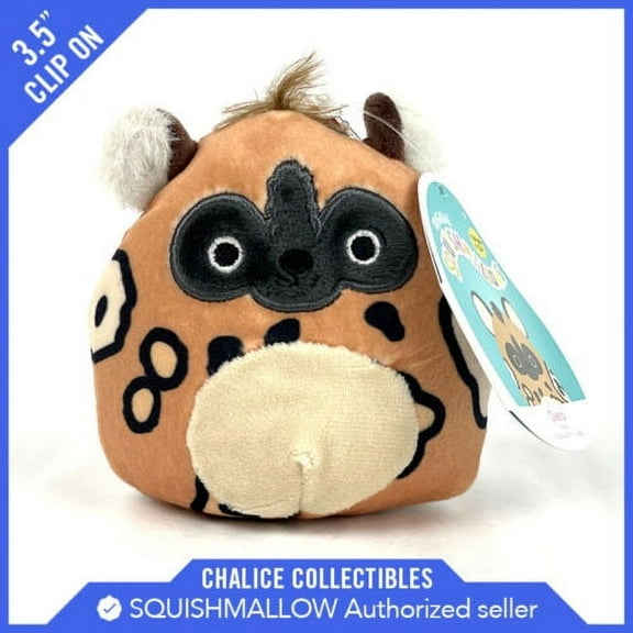 Squishmallow Kellytoy Plush Deeto the Spotted Hyena Endangered 3.5"