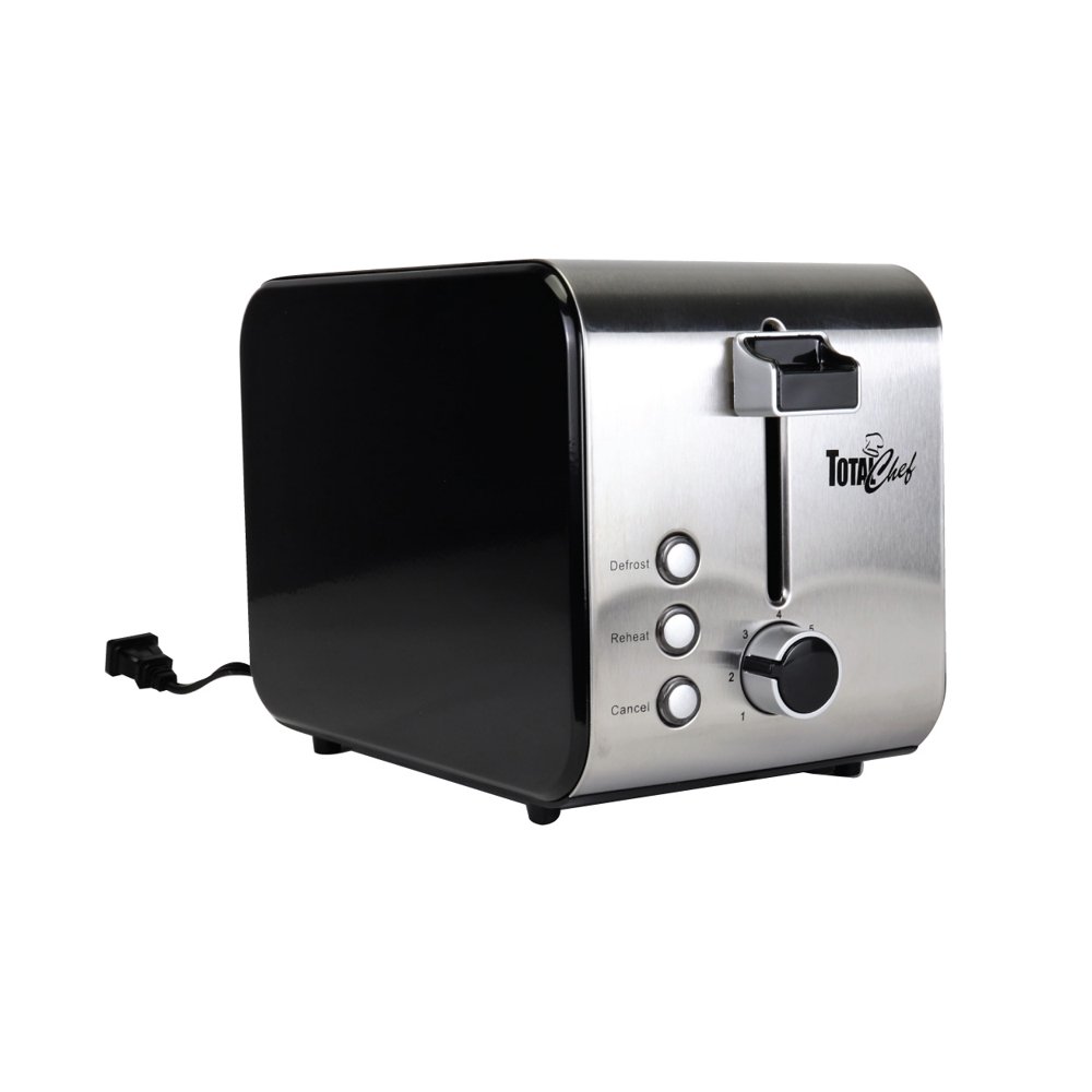Total Chef 2Slice Stainless Steel Toaster with Adjustable Browning