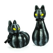 Pumpkin Black Cat Light-Up Halloween Decorations - Home Decor - 2 Pieces