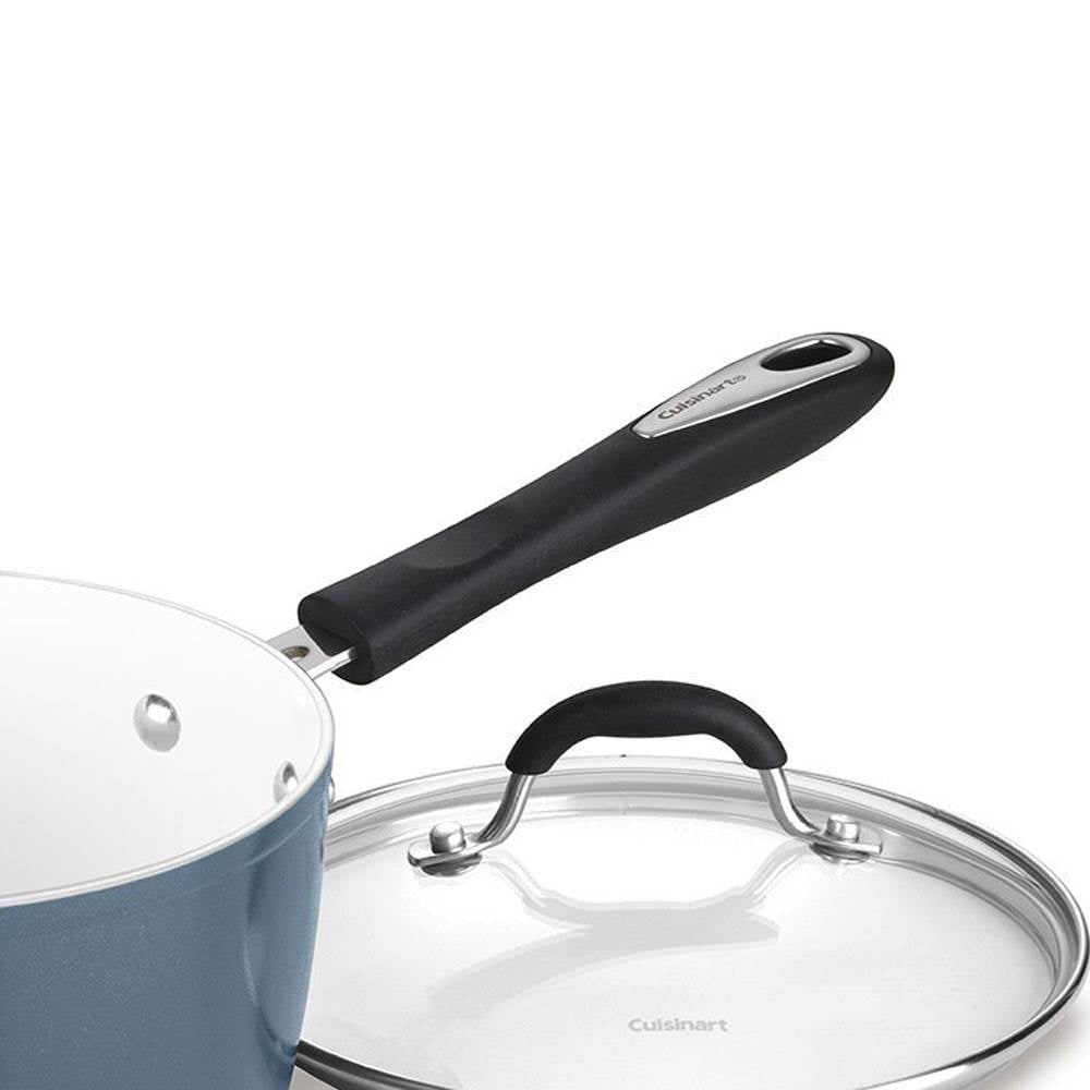 Cuisinart 3 Qt Oven and Microwave Safe Aluminum Saucepan w/ Glass Cover (4 Pack)