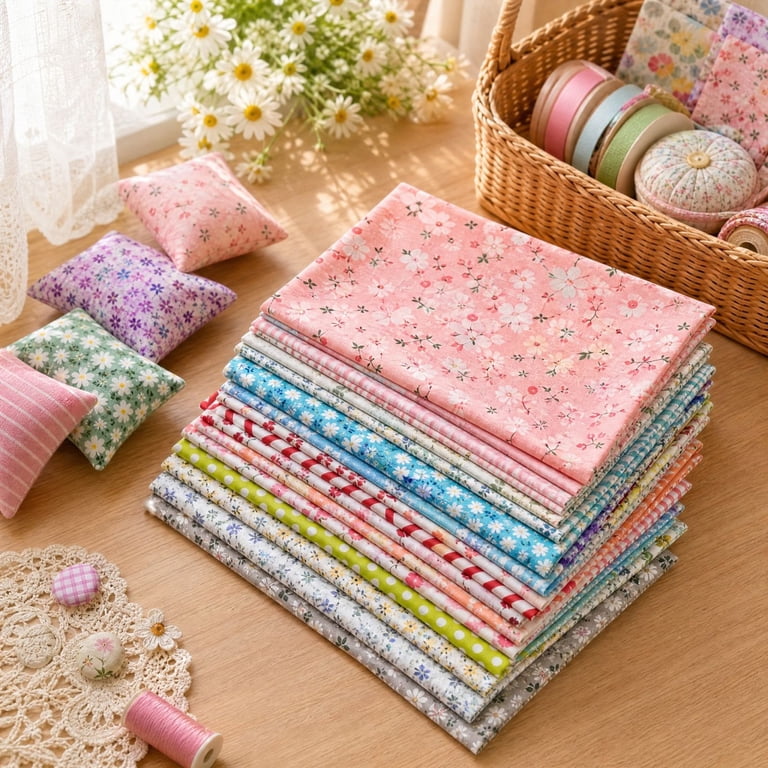 Precut Fabric Bundle 50Pcs Precut Cotton Fabric Squares for Quilting Sewing ...