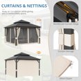 thumbnail image 2 of LUE BONA Hardtop Gazebo with Nettings Curtains,Galvanized Steel Double Roof Pergola,12'x12',Black, 2 of 7