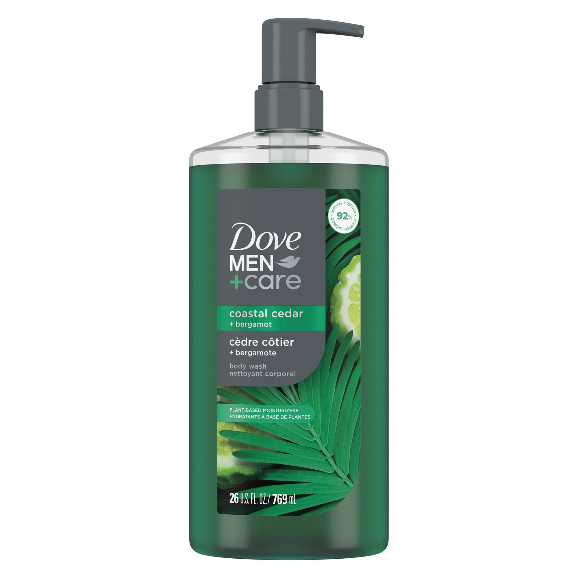 Dove Men+Care Coastal Cedar + Bergamot Moisturizing Body Wash Coastal Cedar Dermatologist Body Wash For Men Sulfate Free, Paraben Free, & Dye Free , 26 fl oz