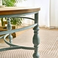 thumbnail image 4 of GDF Studio 31.5" Rustic Round Accent Coffee Table, Carved Wood Top with Vintage Metal Legs, Natural, 4 of 8