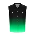 thumbnail image 5 of cllios Mens Sleeveless Shirts Trendy Gradient Printed Button Down Graphic Tank Tops with Pockets Beach Vacation Tops for Summer, 5 of 6