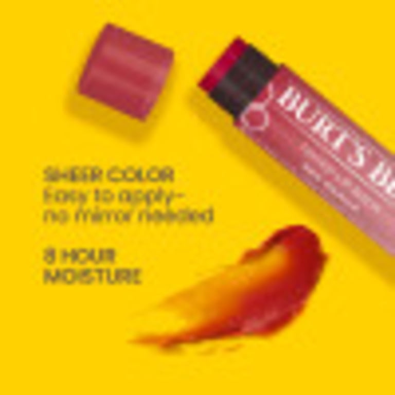 2 pack) Burt's Bees Red Dahlia Tinted Lip Balm, Natural Origin Lip