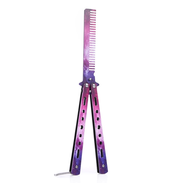 Peine Cortador de entrenamiento de mariposa plegable, peine para el pelo, herramienta de práctica para campamento al aire libre (D) Tmvgtek Para Estrenar