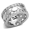 thumbnail image 1 of Alamode 3w319-8 Women Rhodium Brass Ring with AAA Grade CZ in Clear - Size 8, 1 of 1
