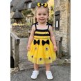 thumbnail image 4 of BemeyourBBs Newborn Baby Girl Bee Romper Dress Outfit Infant Baby Girls Summer Clothes 0 3 6 12 18 Months Sleeveless Bee Stripes Tuule Tutu Dress with Bow Hairband Set, 4 of 9