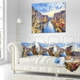 thumbnail image 3 of Designart Grand Canal Panorama - Landscape Photography Throw Pillow - 18x18, 3 of 5