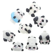 8Pcs Decorative Panda Miniatures Mini Garden Ornaments Panda Shaped Cake Adorns