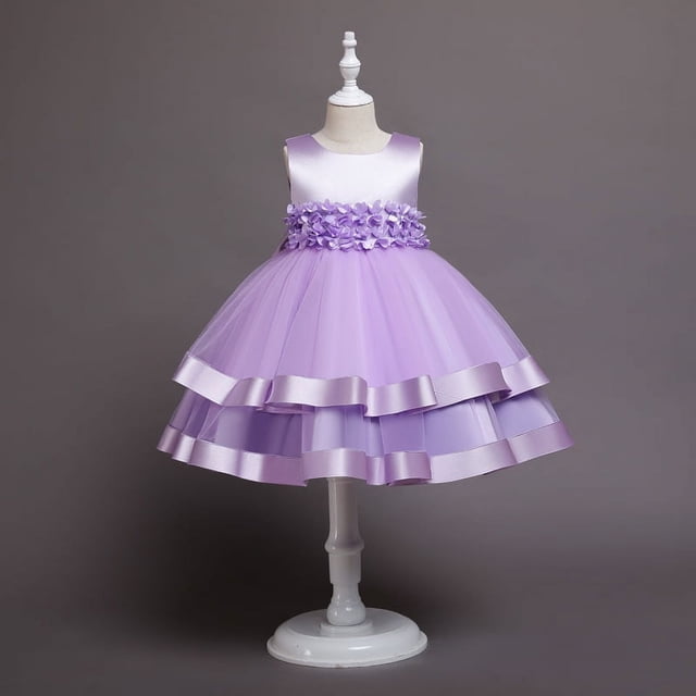 Vestido infantil para niñas Vestido de noche de cumpleaños Vestido de princesa para niñas Vestido de actuación de presentadora de baile de piano
