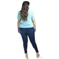 thumbnail image 3 of Blusa con Detalles de Lentejuela Roman Fashion Tallas Extras 8034 Menta Azul 40, 3 of 6