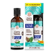 (4 pack) GuruNanda Farmed Mint Oil Pulling with Essential Oils & Vitamins D, E, K2 - Travel Size - 3 Fl oz