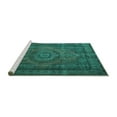 thumbnail image 2 of Ahgly Company Machine Washable Indoor Square Persian Turquoise Blue Traditional Area Rugs, 3' Square, 2 of 4
