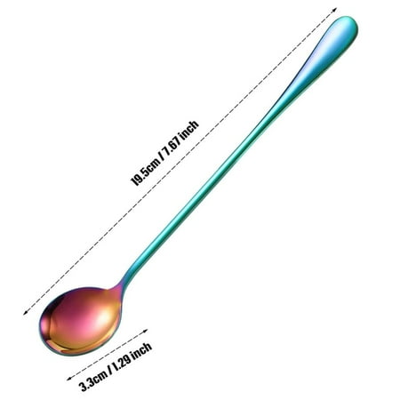 

Long Handle Tea Spoon Stainless Steel Coffee Mixing Spoons Teaspoon for Mixing Coffee Milkshake Cold Drink 8 Pieces