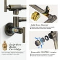 thumbnail image 3 of Wowow Wall Mounted Pot Filler with Double Joint Swing Arms in Antique Bronze, 3 of 5