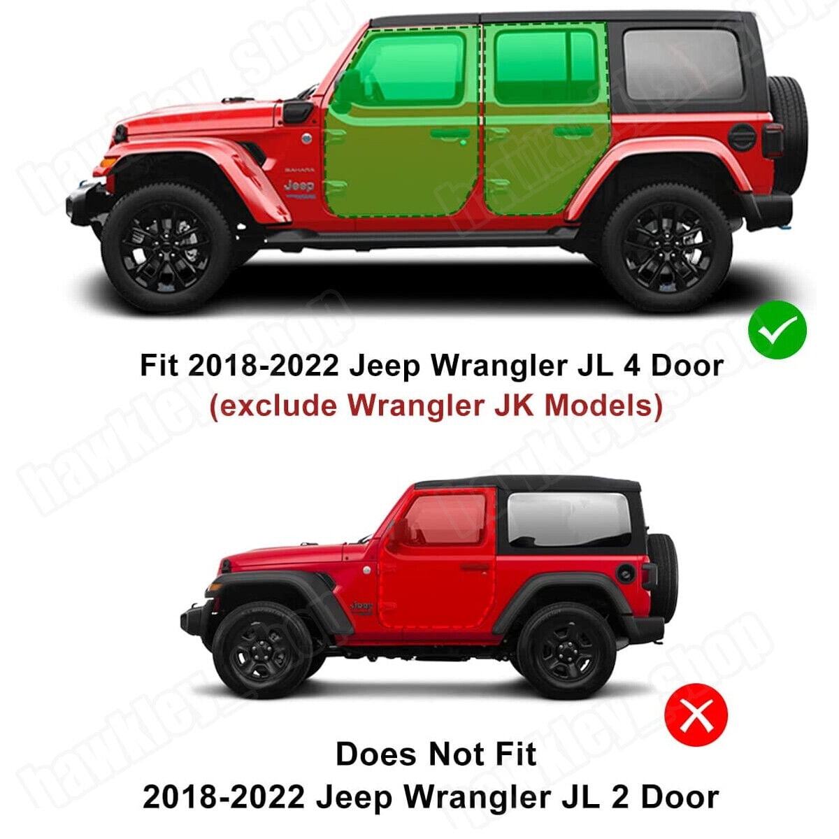 Hawkely Textured Side Steps For 2018-2025 Jeep Wrangler JL 4Door Running Boards Nerf Bar