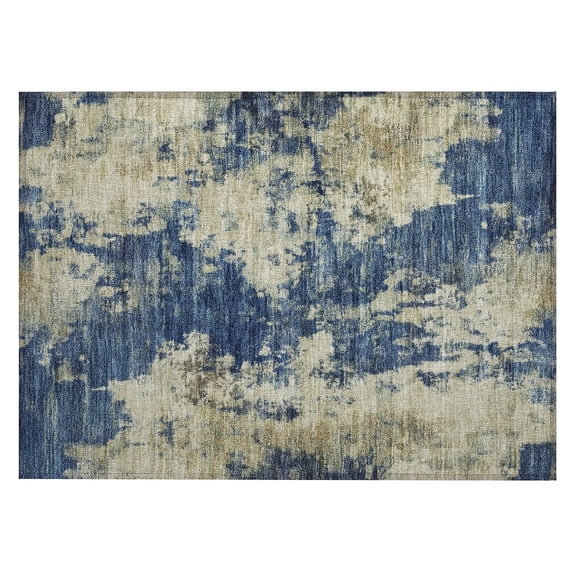 Dalyn Rugs Machine Washable Indoor/Outdoor Chantille ACN2066 Navy 1'8" x 2'6" Rug