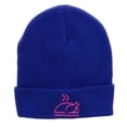 thumbnail image 5 of Neon Turkey Embroidered Knitted Long Beanie - Royal OSFM, 5 of 5