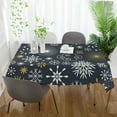thumbnail image 6 of SKYSONIC Christmas Snowflake Tablecloth Waterproof Washable Polyester Square Table Cover Durable Tablecloth for Kitchen Dining Table Party Decor (54 X 72 Inch), 6 of 7