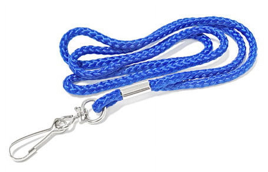 100pcs Round ID Neck Lanyards for Badges with Swivel J-Hook, Royal Blue color by OnDepot