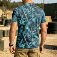 thumbnail image 6 of Men's Active Quick Dry Crew Neck T Shirts Xamo Print Athletic Running Gym Workout Short Sleeve Tee Tops, 6 of 7