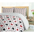 thumbnail image 5 of Ambesonne Casino Duvet Cover Set, Tourist Poker Cards Art, 2-Calking, Red Black, 5 of 7