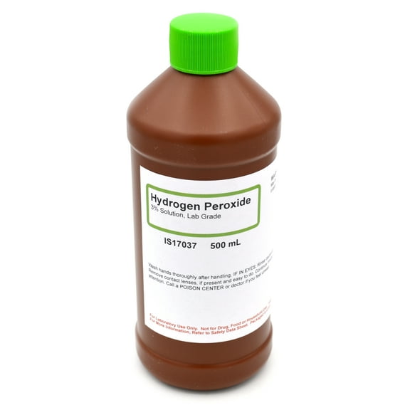 3% Laboratory-Grade Hydrogen Peroxide, 500mL - The Curated Chemical Collection