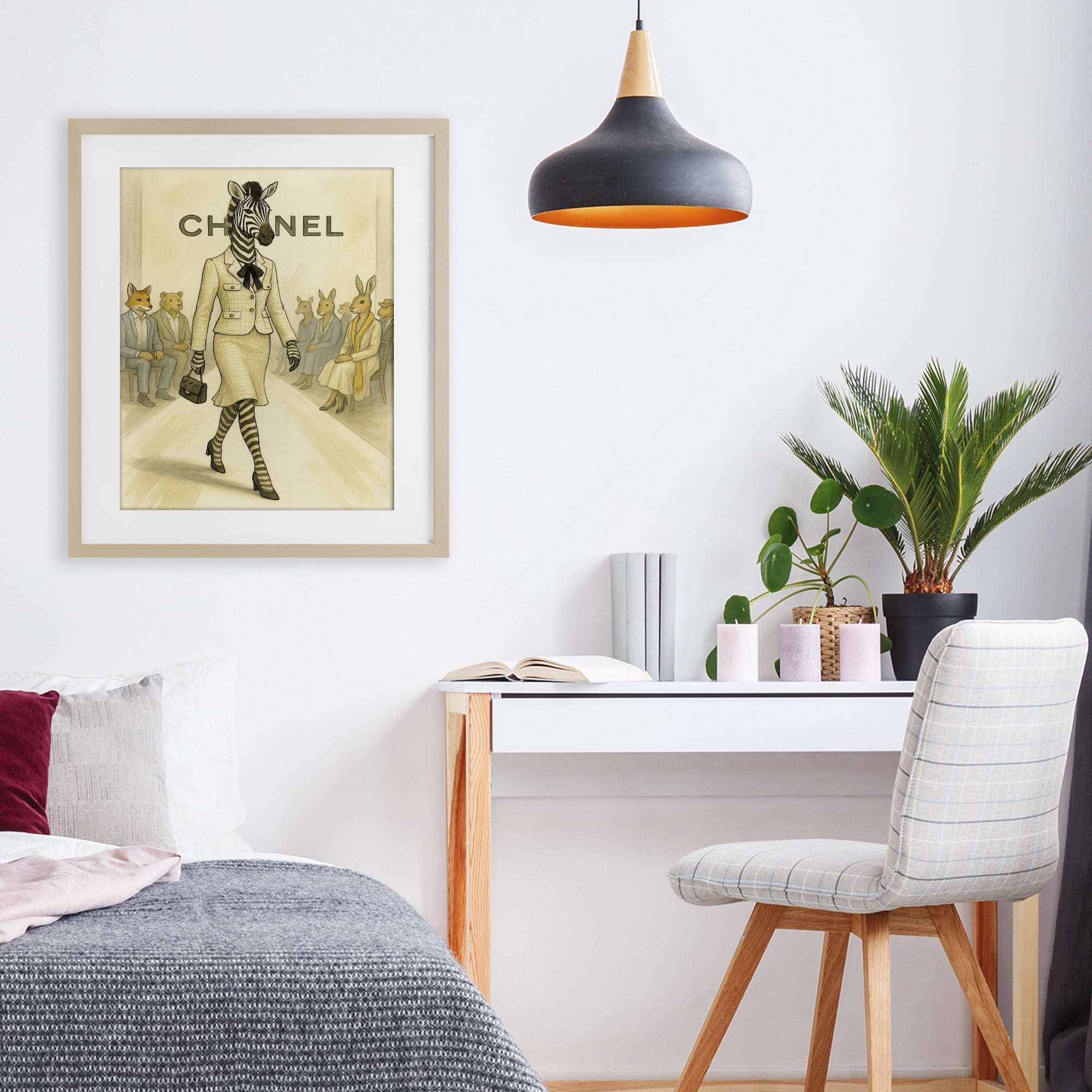 Stupell Industries Fashion Runway Zebra Birch Framed Print Under Glass, design by Grotto Studios