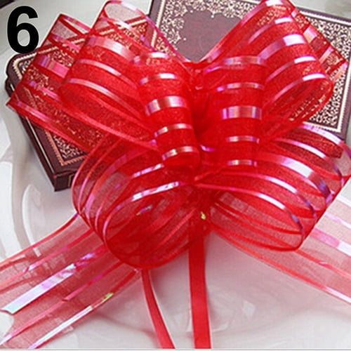10pcs 50mm Organza Ribbon Pull Bows Wedding Party Car Decor DIY Gift Wrap Charm 